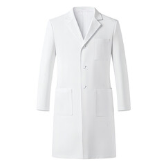 Aufkleber - realistic high-quality isolated object of a doctors white coat, neatly folded, professional medical uniform with visible pockets and lapel, clean texture, on a white background, no object touching
