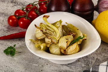 Sticker - Vegan cuisine - baked fennel with oil