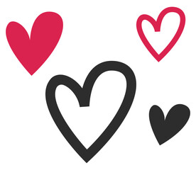Wall Mural - Set of love symbols isolated on white background.