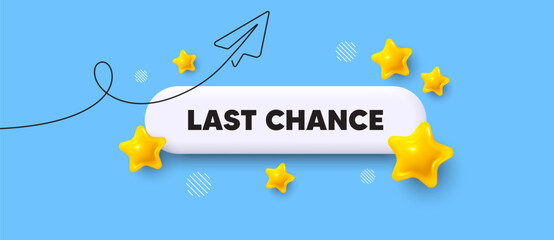 Wall Mural - Last chance search bar. Share plane line icon. Last chance sale. Special offer price sign. Advertising discounts symbol. Search button with 3d stars. Vector