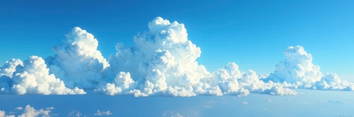 Intricate detail of cloud formations, deep azure sky visible, contrast, weather, color