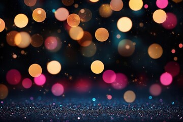 Fototapete - Dark background illuminated by vibrant colorful lights creating an abstract visual display