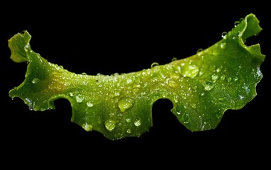 Sticker - Drifting lettuce leaf with crisp edges and water droplets