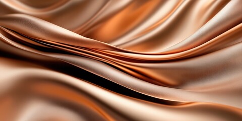 Poster - Luxurious closeup of flowing metallic fabric elegant interior textile showcase warm color palette abstract design