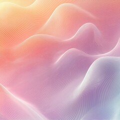Poster - Abstract Gradient Flow: Delicate Lines in a Pastel Landscape - Modern Art, Digital Design, Background for Creative Projects.