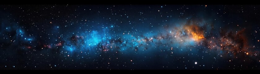 Poster - Starry night sky with the milky way galaxy visible over a serene landscape of mountains and trees