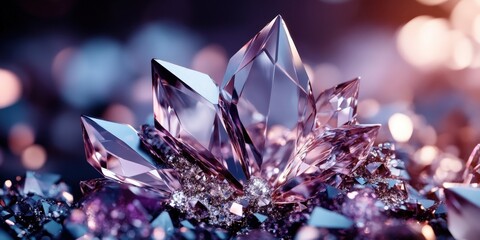 Poster - vibrant translucent crystals closeup nature macro photography magical environment artistic