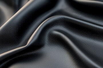 Poster - The smooth surface of black leather showcases subtle, diffused highlights, providing a rich, elegant backdrop ideal for creative branding and typography design projects
