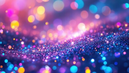 Poster - Vibrant abstract background with multicolored glitter and bokeh lights