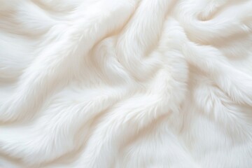 Poster - A plush white faux fur surface displays subtle wavy textures, bathed in soft light that enhances its dreamy and airy quality, ideal for cozy settings and stylish decor