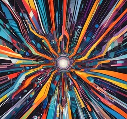 Poster - illustration of abstract technology background.