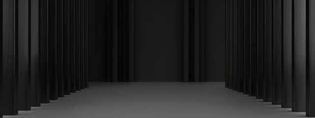 Wall Mural - Abstract minimalist wallpaper with parallel lines and rectangles on black background. Featuring white space in the center for text, ideal for design templates and modern banners.