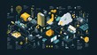 © Zikie_ - Isometric Illustration of a Complex Network System, showcasing data flow, cloud computing, and interconnected technologies