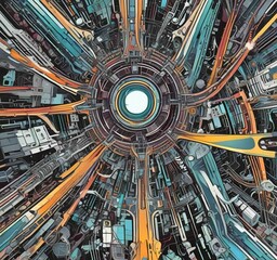 Poster - illustration of abstract technology background.