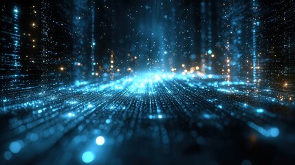 Leinwandbilder - Abstract visuals in a dynamic digital landscape a futuristic viewpoint on technology and data