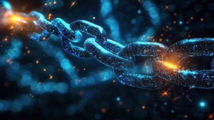 Poster - Innovative connections abstract art of dynamic digital chains in technology environment