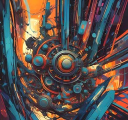 Poster - Illustration of abstract technology background.