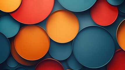 Poster - Colorful abstract circular pattern with overlapping shapes