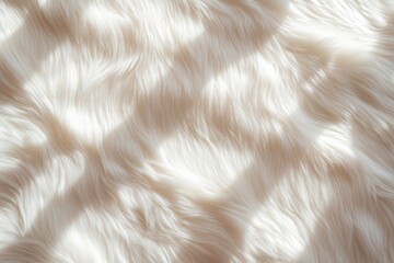 Poster - Luxurious white fur texture glows under a single light source, unveiling deep shadows and intricate details that evoke high-fashion allure in textile design