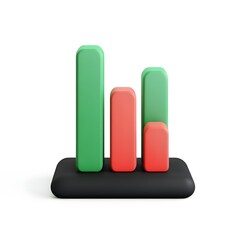 Poster - 3D Colorful Bar Graph Isolated on White