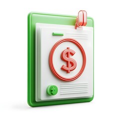 Poster - 3D Finance Icon on White Background