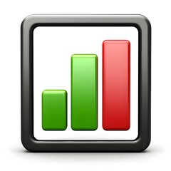 Poster - 3D Graph Icon Showing Growth & Decline