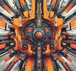 Fototapete - Illustration of abstract technology background.