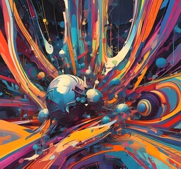 Fototapete - Illustration of abstract technology background.