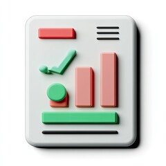 Poster - 3D Graphic Report Icon Showing Growth & Success