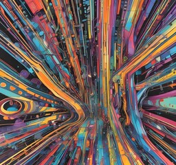 Fototapete - Illustration of abstract technology background.