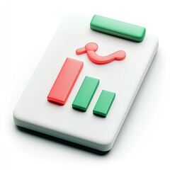 Poster - 3D infographic growing bar chart icon