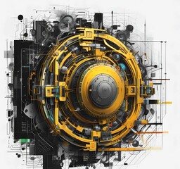 Fototapete - Illustration of abstract technology background.