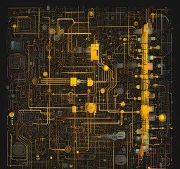 Fototapete - Illustration of abstract technology background.