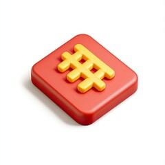 Aufkleber - 3D Red & Yellow Icon Isolated on White