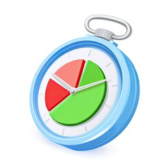 Aufkleber - 3D Time Management Pie Chart Clock Graphic