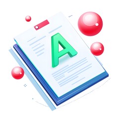 Aufkleber - Abstract document stack with letter A, digital design