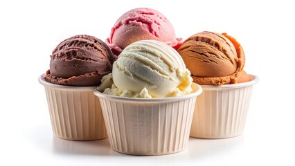 Wall Mural - Assorted Ice Cream Scoops in Cups