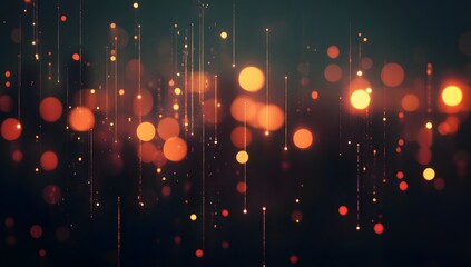Poster - Abstract glowing particles cascading dark background