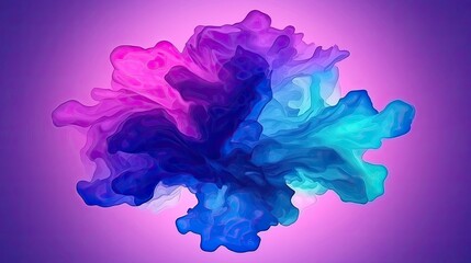 Poster - Abstract Colorful Ink Cloud Swirling Design