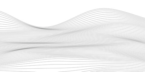 Poster - Abstract minimalist white background with wavy lines design
