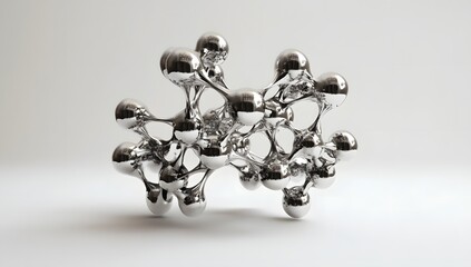 Aufkleber - Abstract metallic sphere cluster on white background