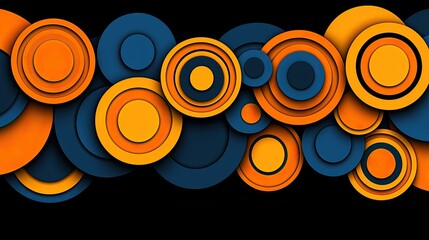 Poster - Abstract Circular Design in Orange and Blue Hues