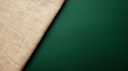 Poster - A close up of a green and beige fabric background