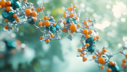 Poster - Abstract molecular structure in a natural outdoor setting