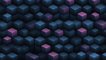 Aufkleber - Abstract dark cubes background pattern