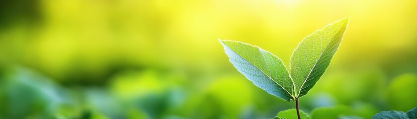 Aufkleber - Green leaf illuminated by sunlight creating a natural backlighting effect in a garden setting