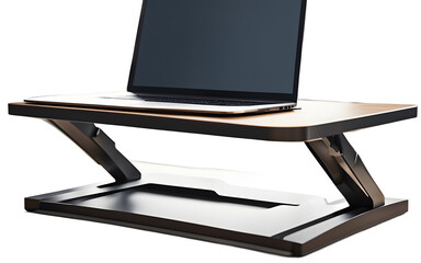 Poster - A laptop stand for an ergonomic desk setup, isolated on a empty plain background