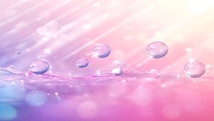 Poster - Abstract water droplets, sunlight, vibrant colors, beautiful background