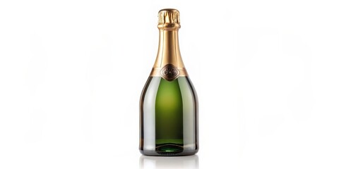 Wall Mural - Champagne Bottle on White Background