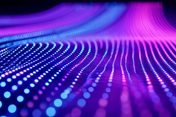 Poster - Information waves. Modern neon abstract backdrop. Digital cyberspace.